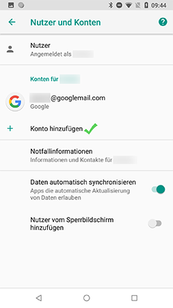 Android Einstellungen